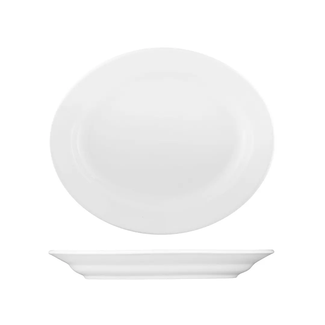 Australian Fine China Flinders Collection Oval Plate Wide Rim