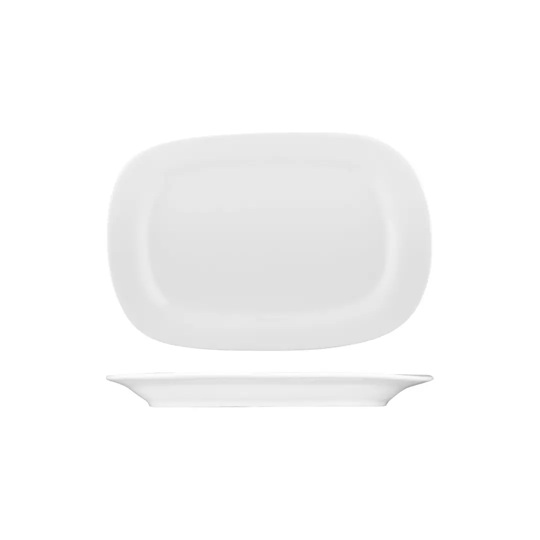 Australian Fine China Flinders Collection Oval Platter Wide Rim White X4260