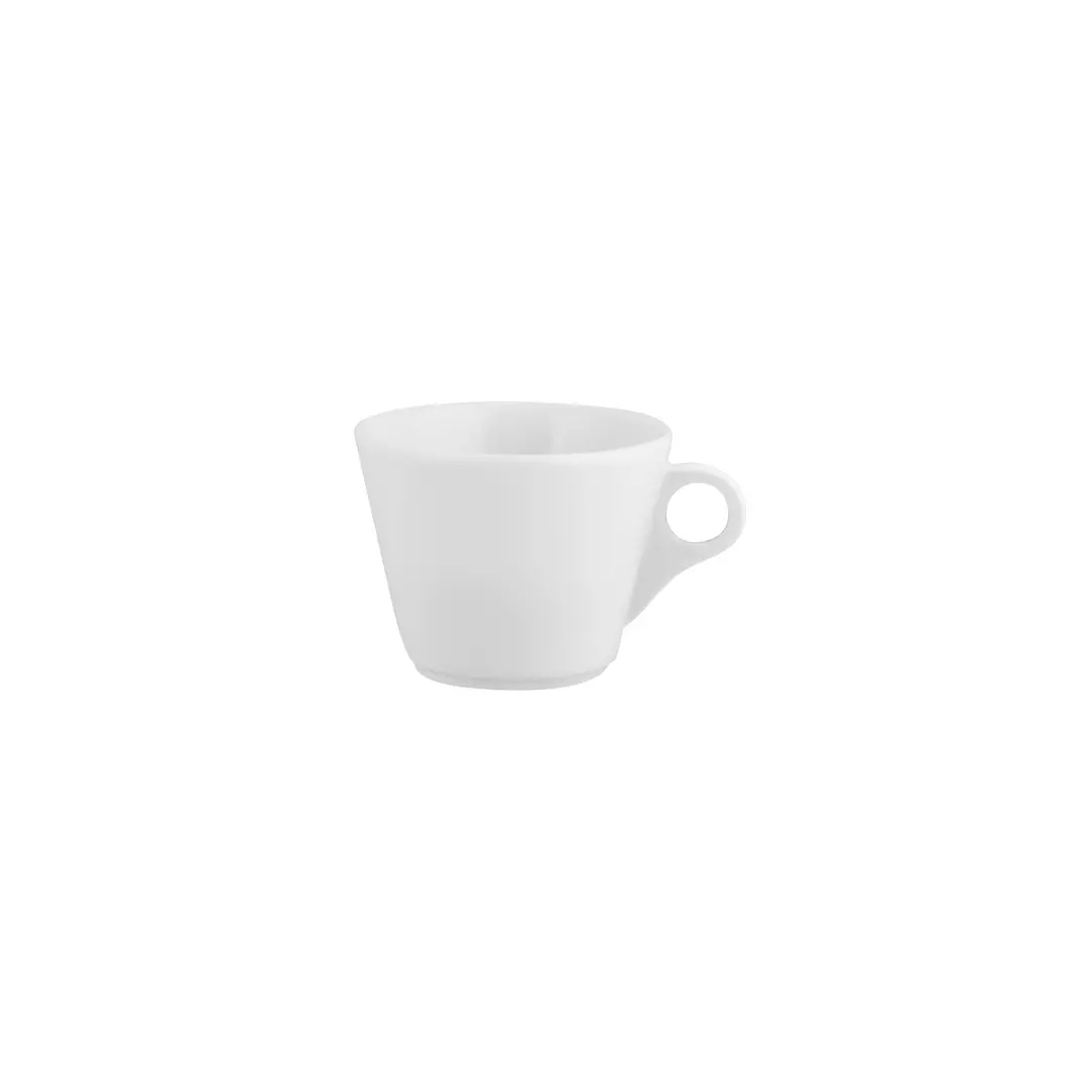 Australian Fine China Flinders Collection V-Shape Cappuccino Cup & Saucer 200ml White S1825