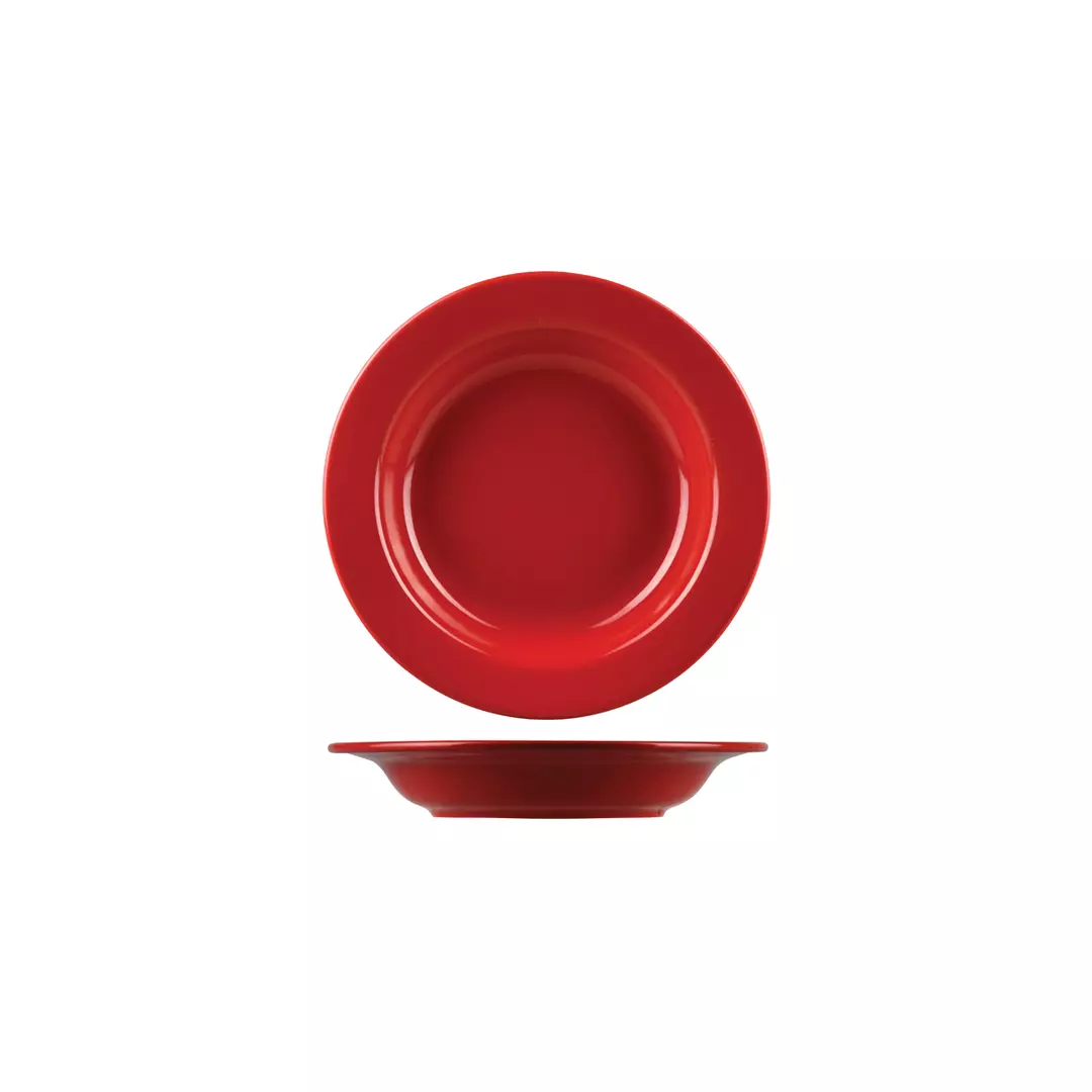 Australian Fine China Flinders Collection Healthcare Round Soup Bowl Wide Rim Red 400ml