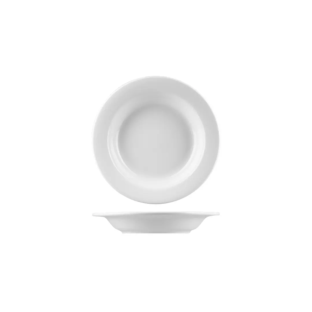 Australian Fine China Flinders Collection Healthcare Round Soup Bowl Wide Rim White 400ml