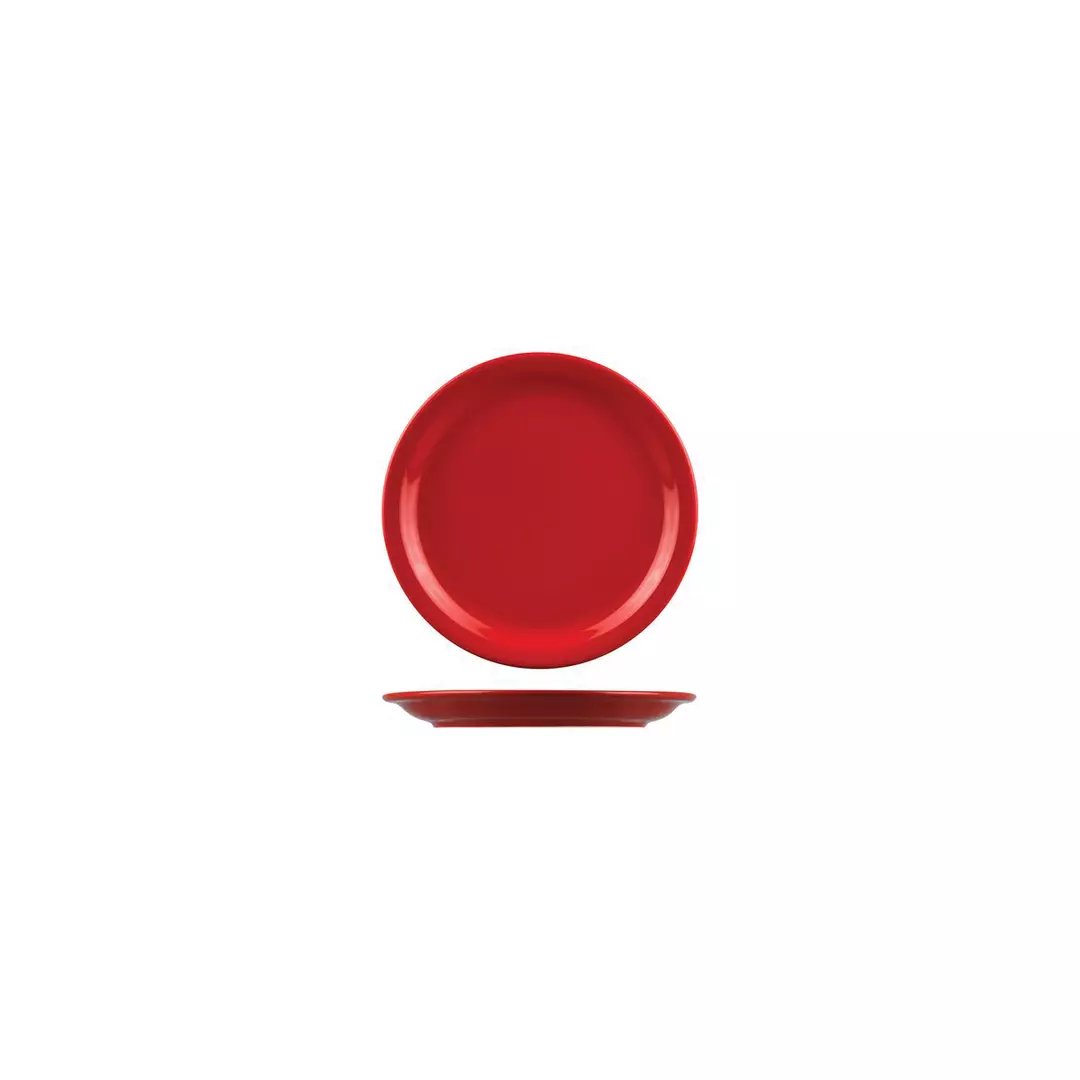 Australian Fine China Flinders Collection Healthcare Savoy Round Plate Narrow Rim Red 160mm