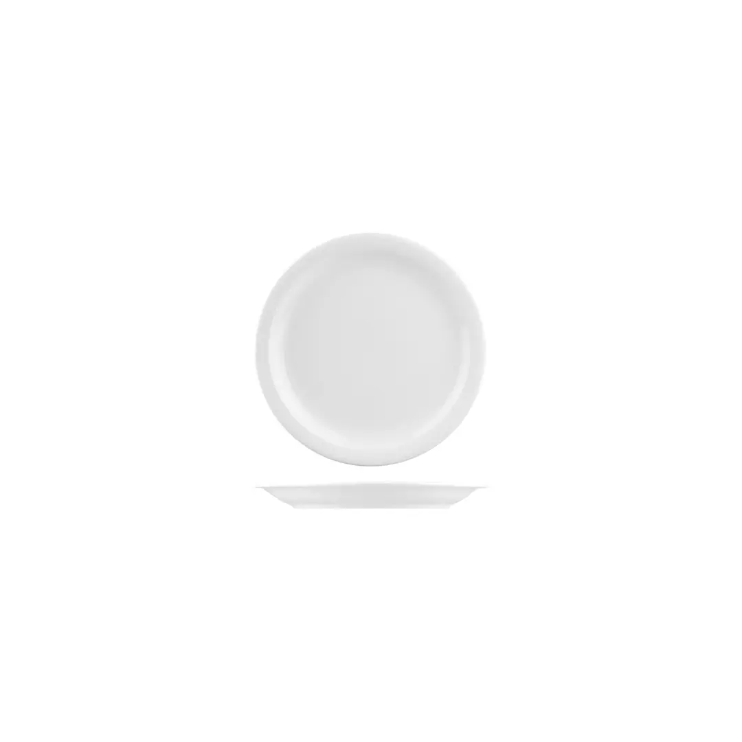 Australian Fine China Flinders Collection Healthcare Savoy Round Plate Narrow Rim White 160mm