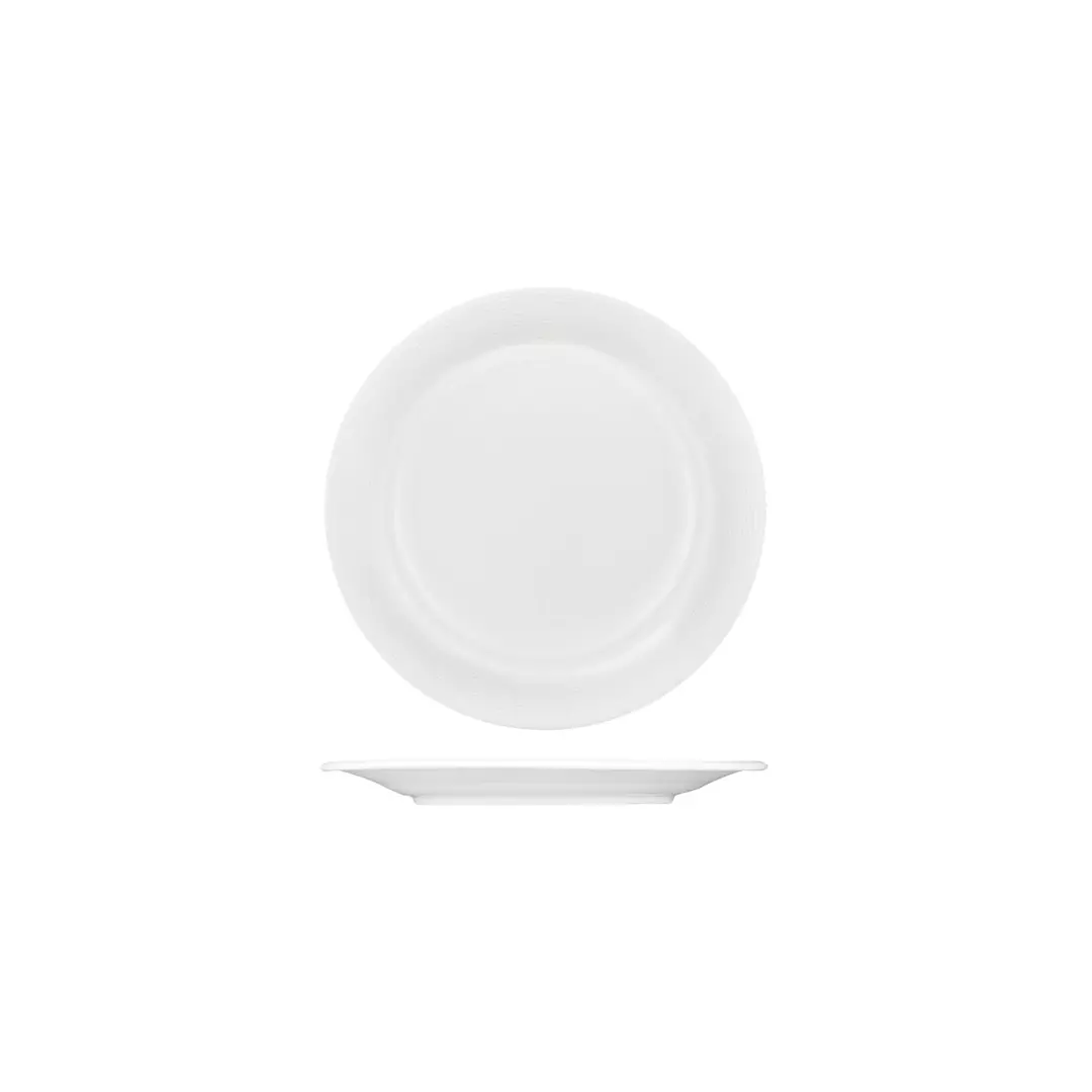 Australian Fine China Round Plate - Embossed Wide Rim 165mm