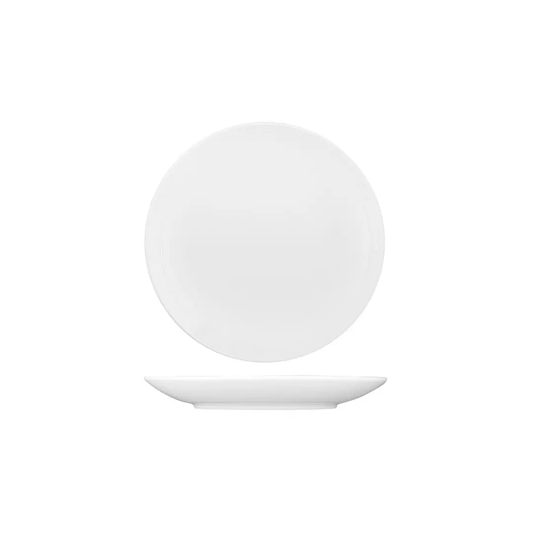 Australian Fine China Round Coupe Plate - Embossed Rim 180mm