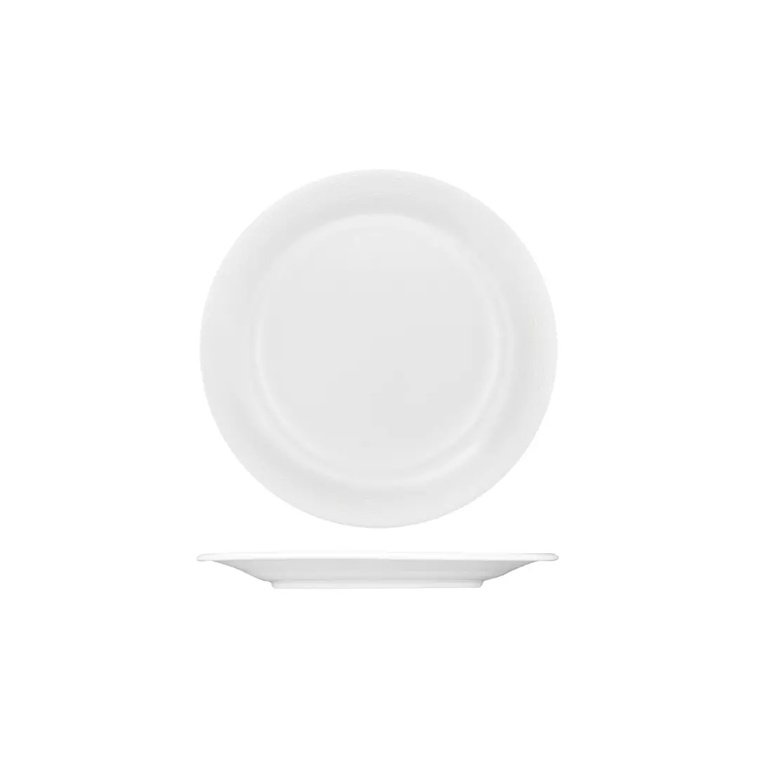 Australian Fine China Round Plate - Embossed Wide Rim 190mm