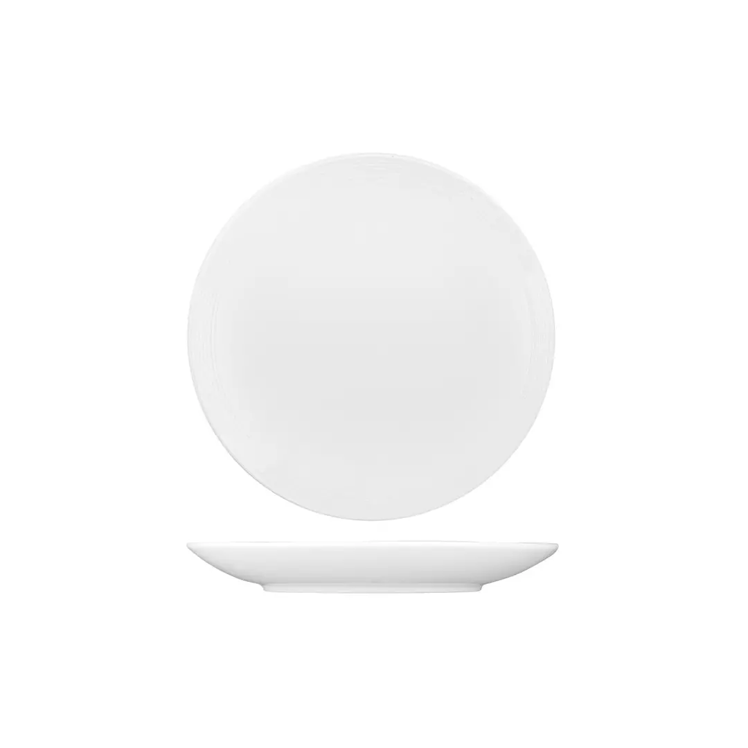 Australian Fine China Round Coupe Plate - Embossed Rim 220mm