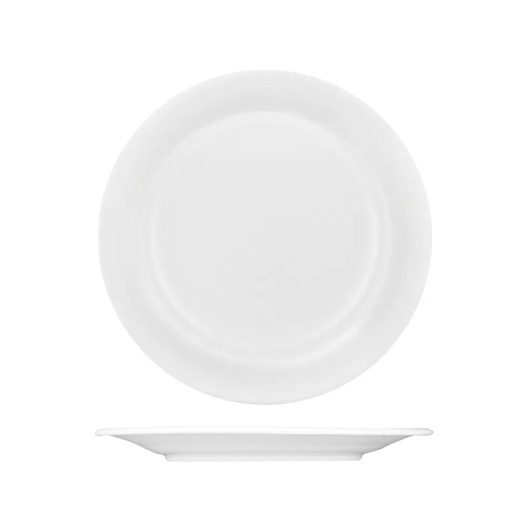 Australian Fine China Round Plate - Embossed Wide Rim 275mm
