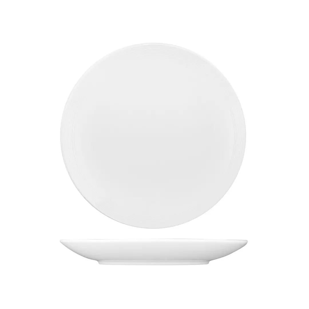 Australian Fine China Round Coupe Plate - Embossed Rim 280mm