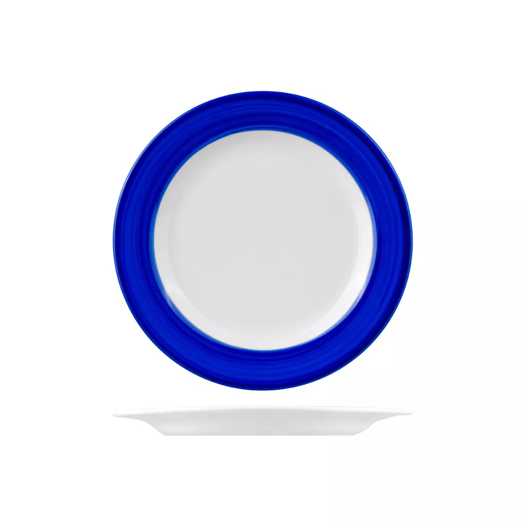 Australian Fine China Studio Leschenaultia Blue Round Plate Wide Rim 230mm