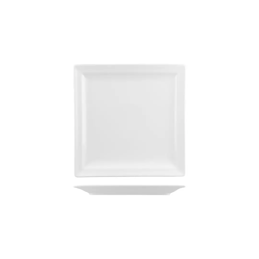 RAK Porcelain Classic Gourmet Square Plate Narrow Rim White CSP24