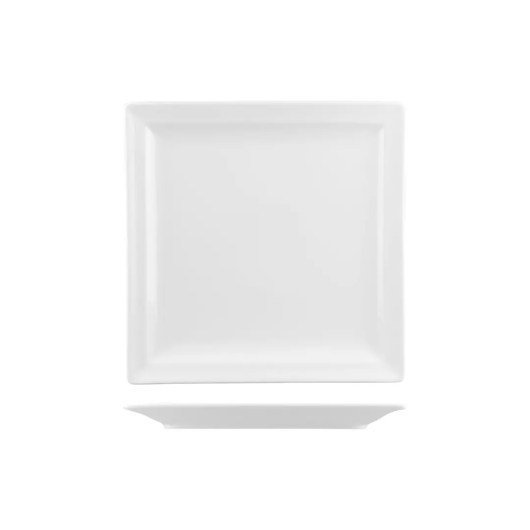 RAK Porcelain Classic Gourmet Square Plate Narrow Rim White CSP27