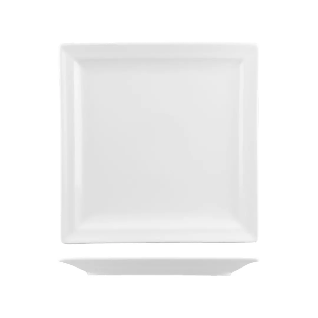 RAK Porcelain Classic Gourmet Square Plate Narrow Rim White CSP30