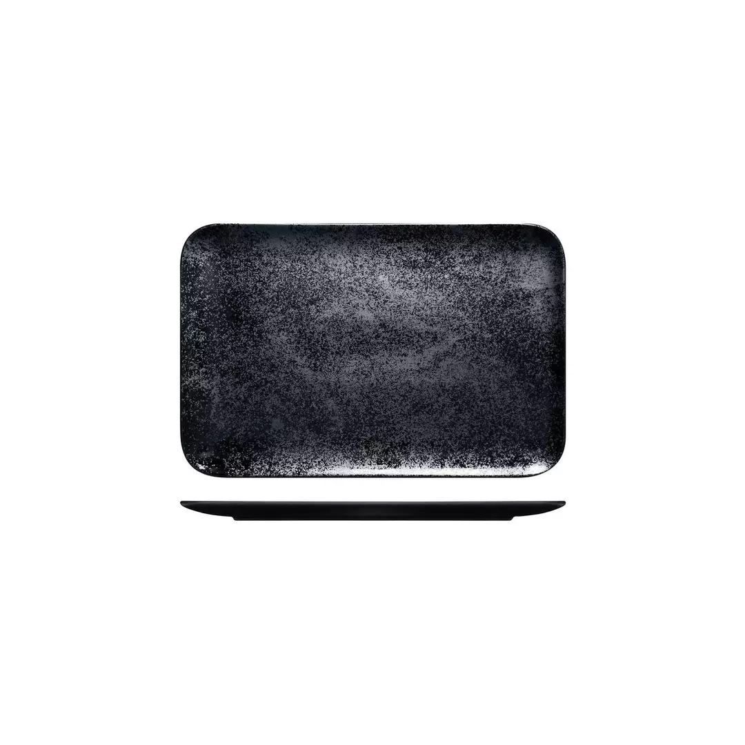 RAK Porcelain Karbon Black Rectangular Coupe Plate RK8330-BK