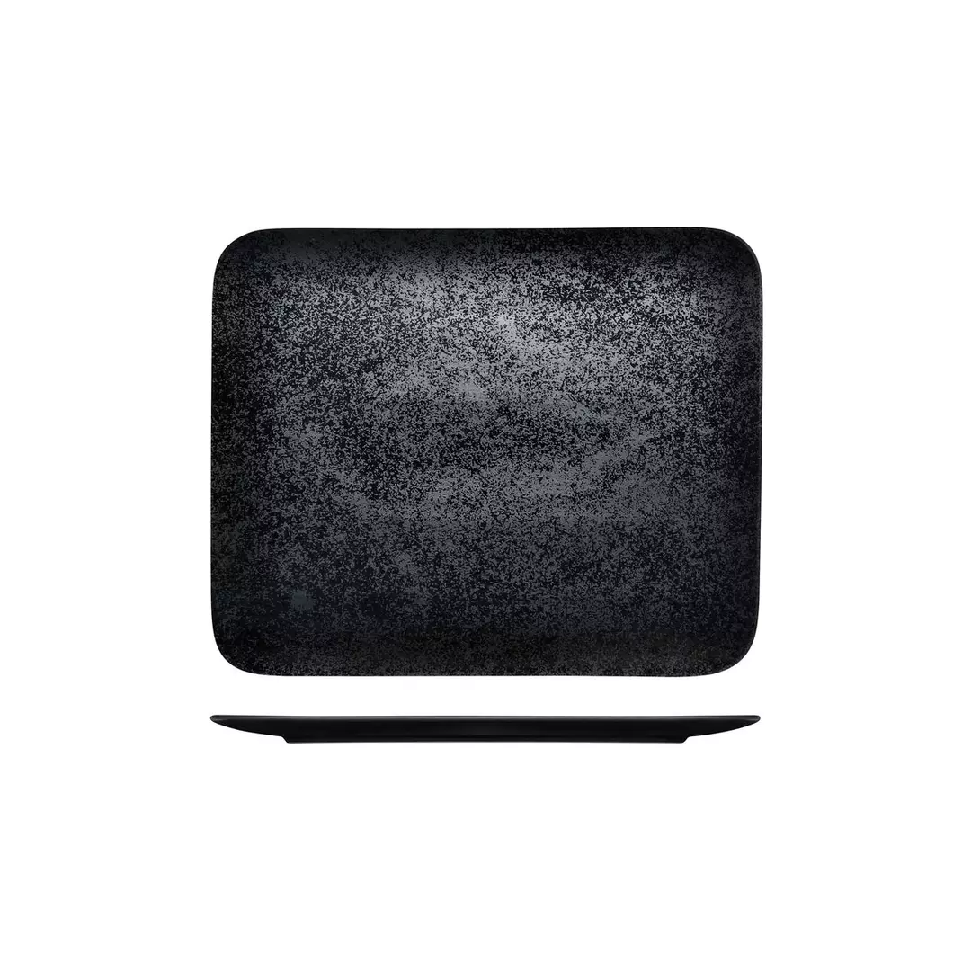 RAK Porcelain Karbon Black Rectangular Coupe Plate RK8333-BK