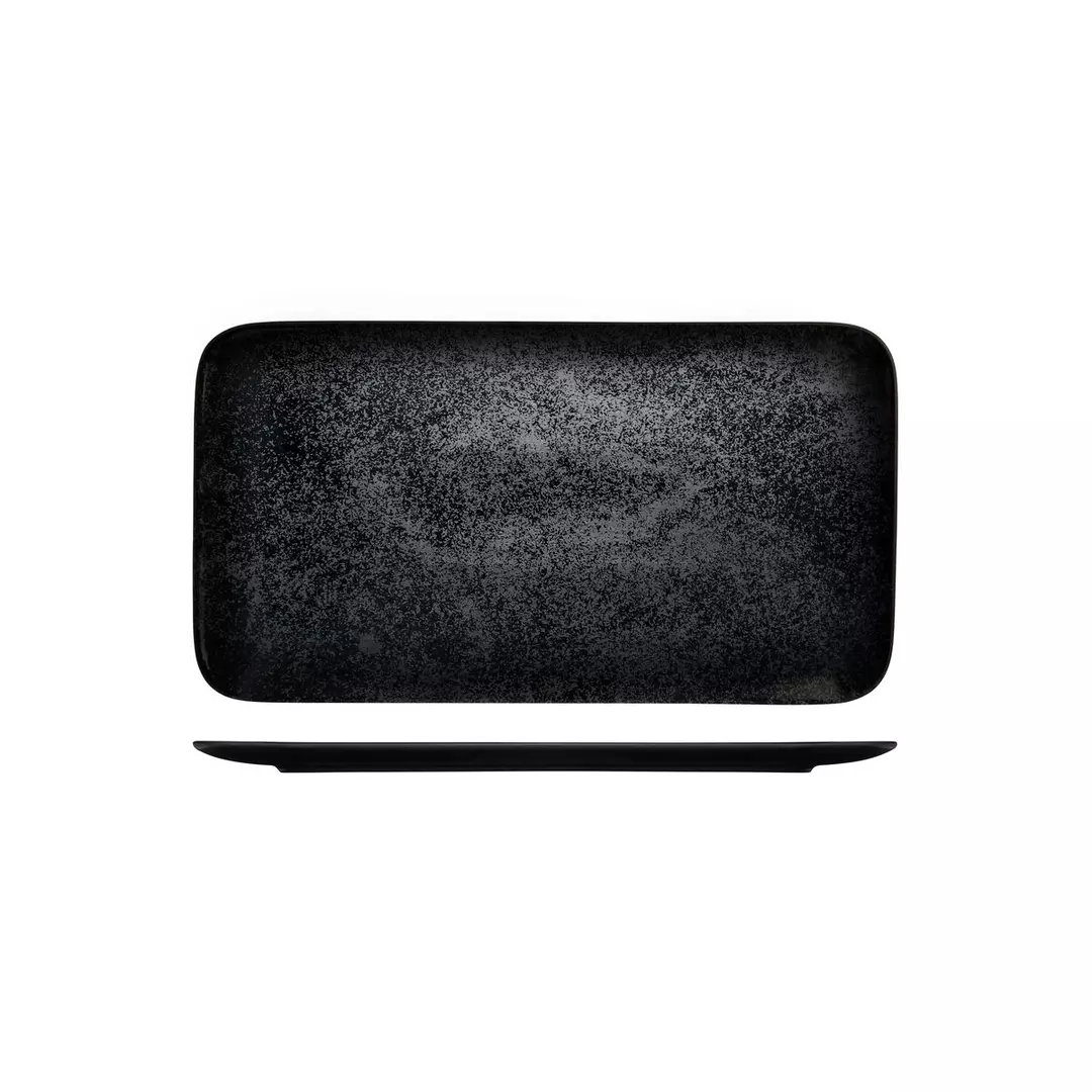 RAK Porcelain Karbon Black Rectangular Coupe Plate RK8380-BK