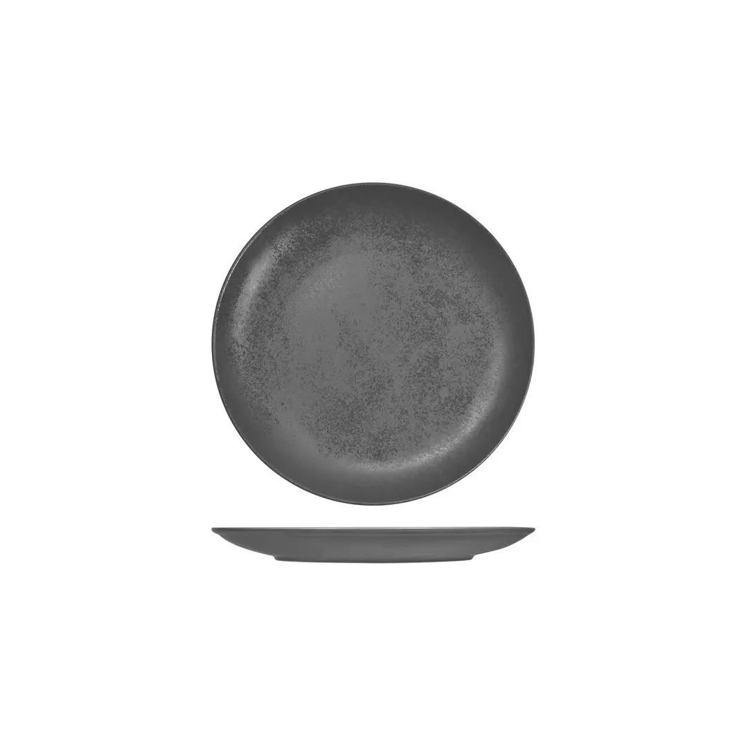 RAK Porcelain Karbon Shale Round Coupe Plate 180mm