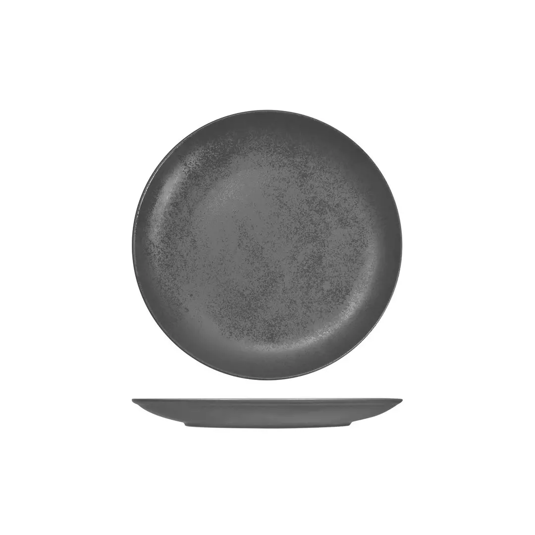 RAK Porcelain Karbon Shale Round Coupe Plate 210mm
