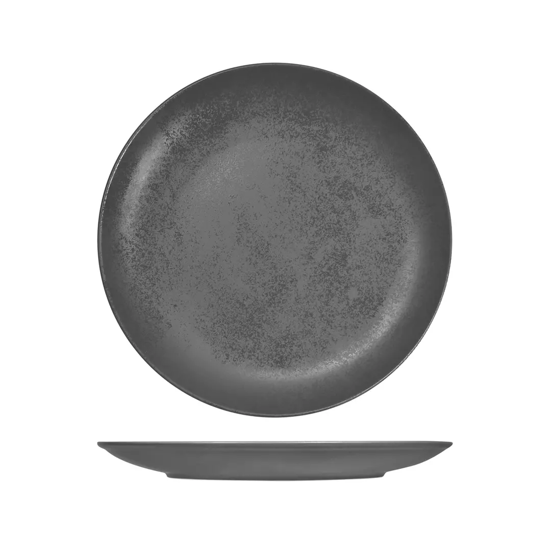 RAK Porcelain Karbon Shale Round Coupe Plate 270mm