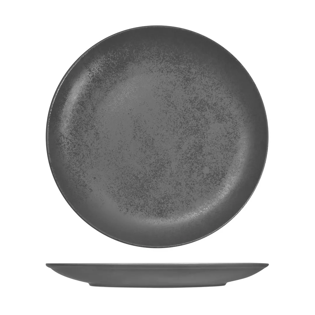 RAK Porcelain Karbon Shale Round Coupe Plate 290mm