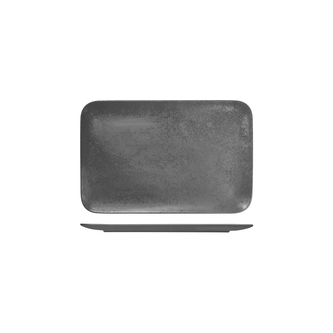 RAK Porcelain Karbon Shale Rectangular Coupe Plate RK8330-GY