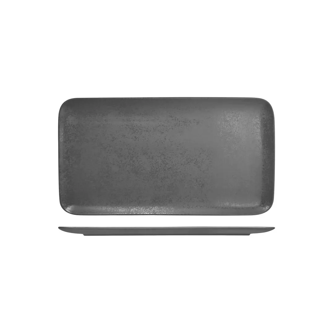 RAK Porcelain Karbon Shale Rectangular Coupe Plate RK8380-GY