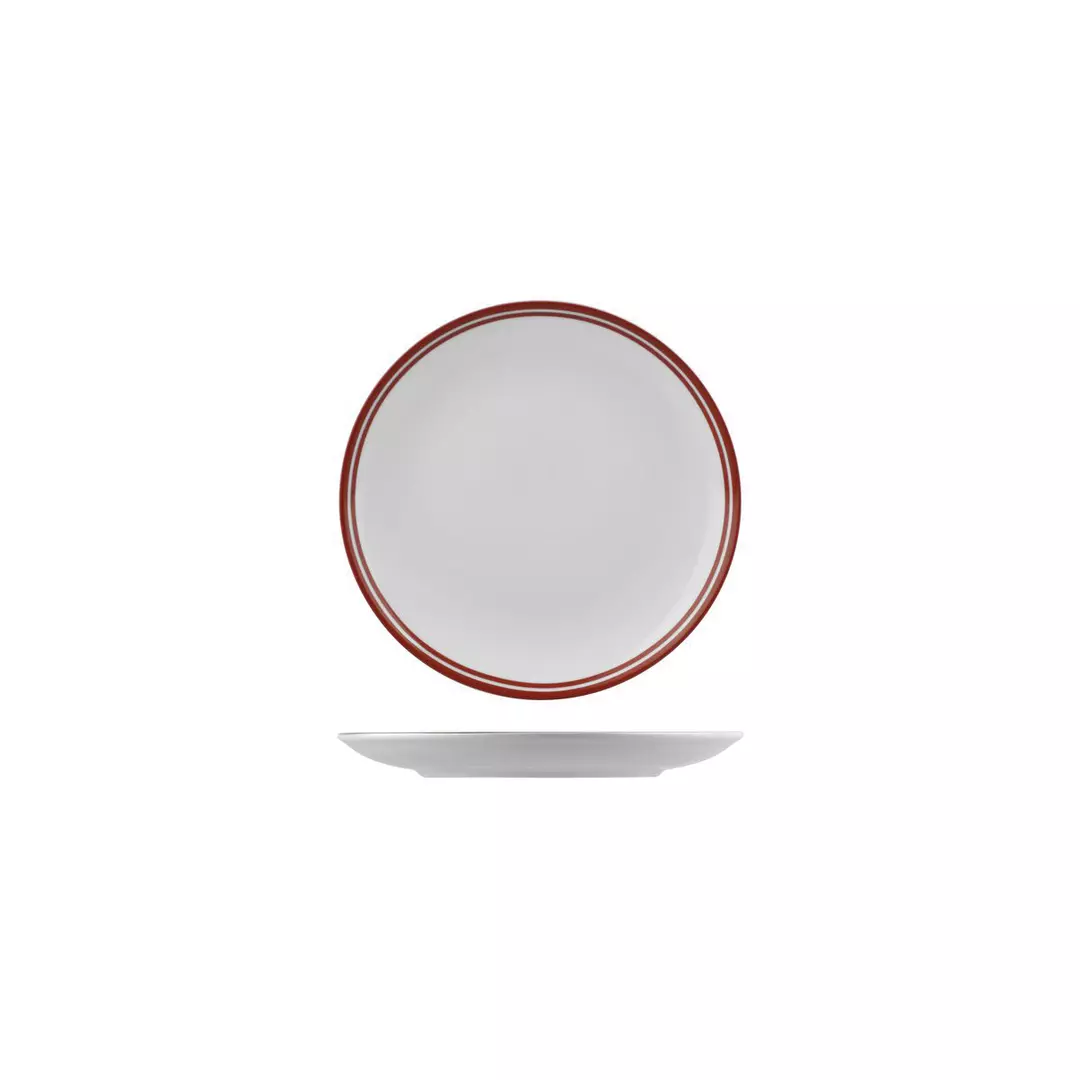 RAK Porcelain Nano Cru Red Round Coupe Plate 180mm