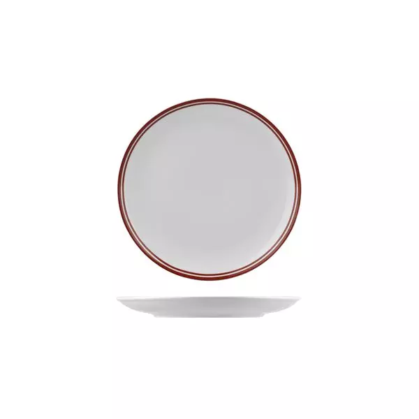 RAK Porcelain Nano Cru Red Round Coupe Plate 210mm