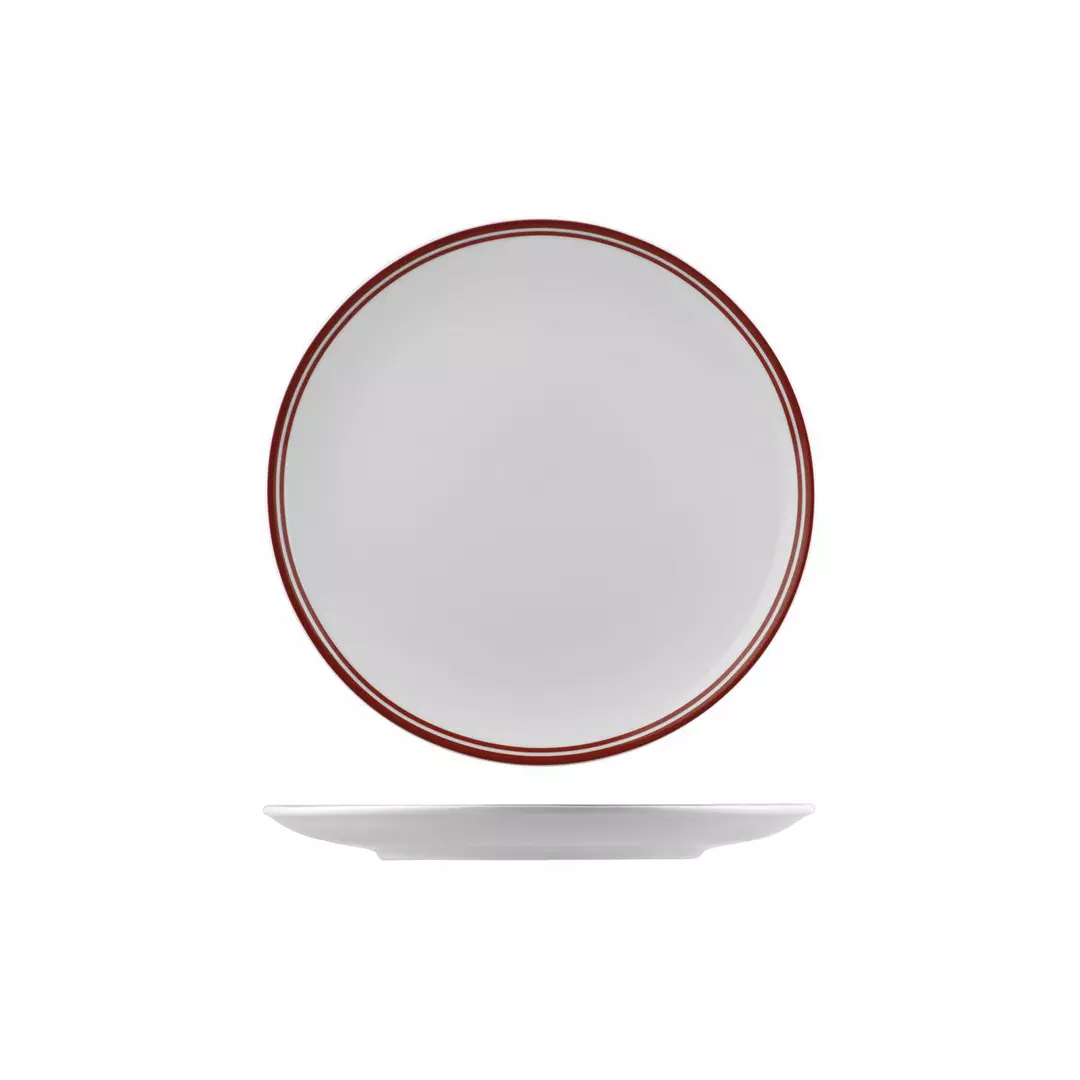 RAK Porcelain Nano Cru Red Round Coupe Plate 240mm