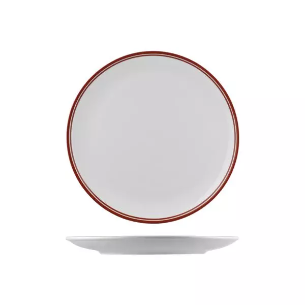 RAK Porcelain Nano Cru Red Round Coupe Plate 270mm