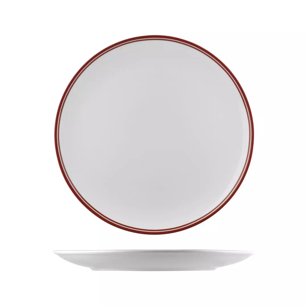 RAK Porcelain Nano Cru Red Round Coupe Plate 310mm